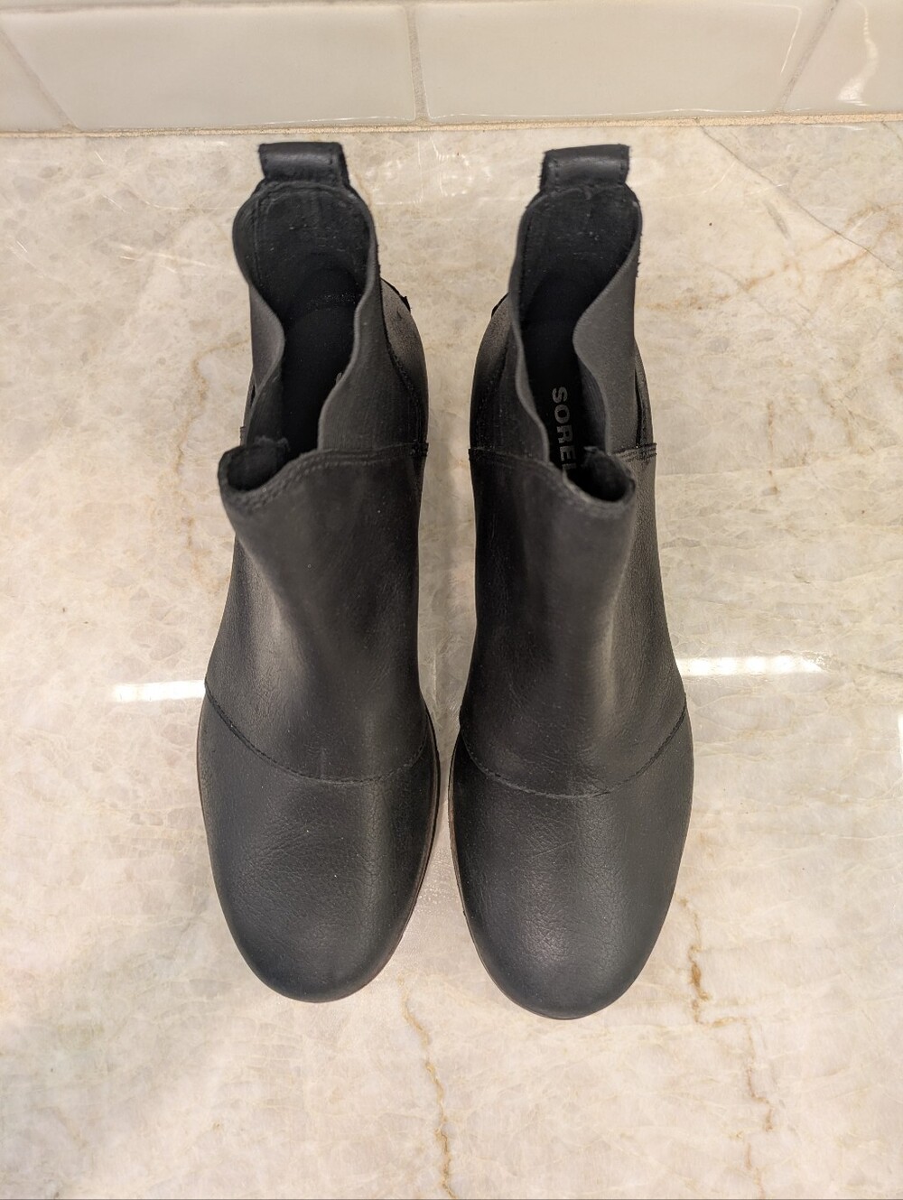 Sorel Harlow Black Leather Chelsea Boots ~ Sz 7.5 - Picture 3 of 7